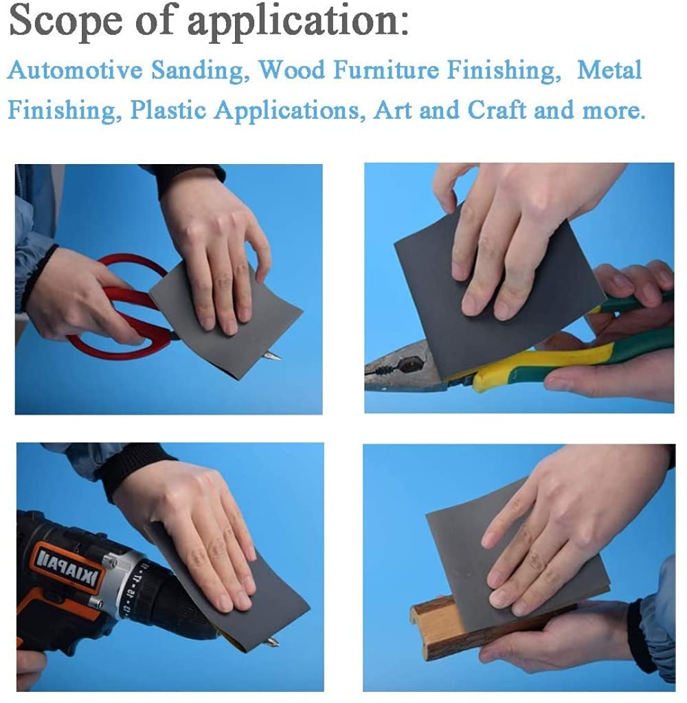 24PCS Sand Paper Variety Pack Sandpaper 12 Grits Assorted For Wood Metal Sanding, Wet Dry Sandpaper 120/150/180/240/320/400/600/800/1000/1500/2500/300 - View #6