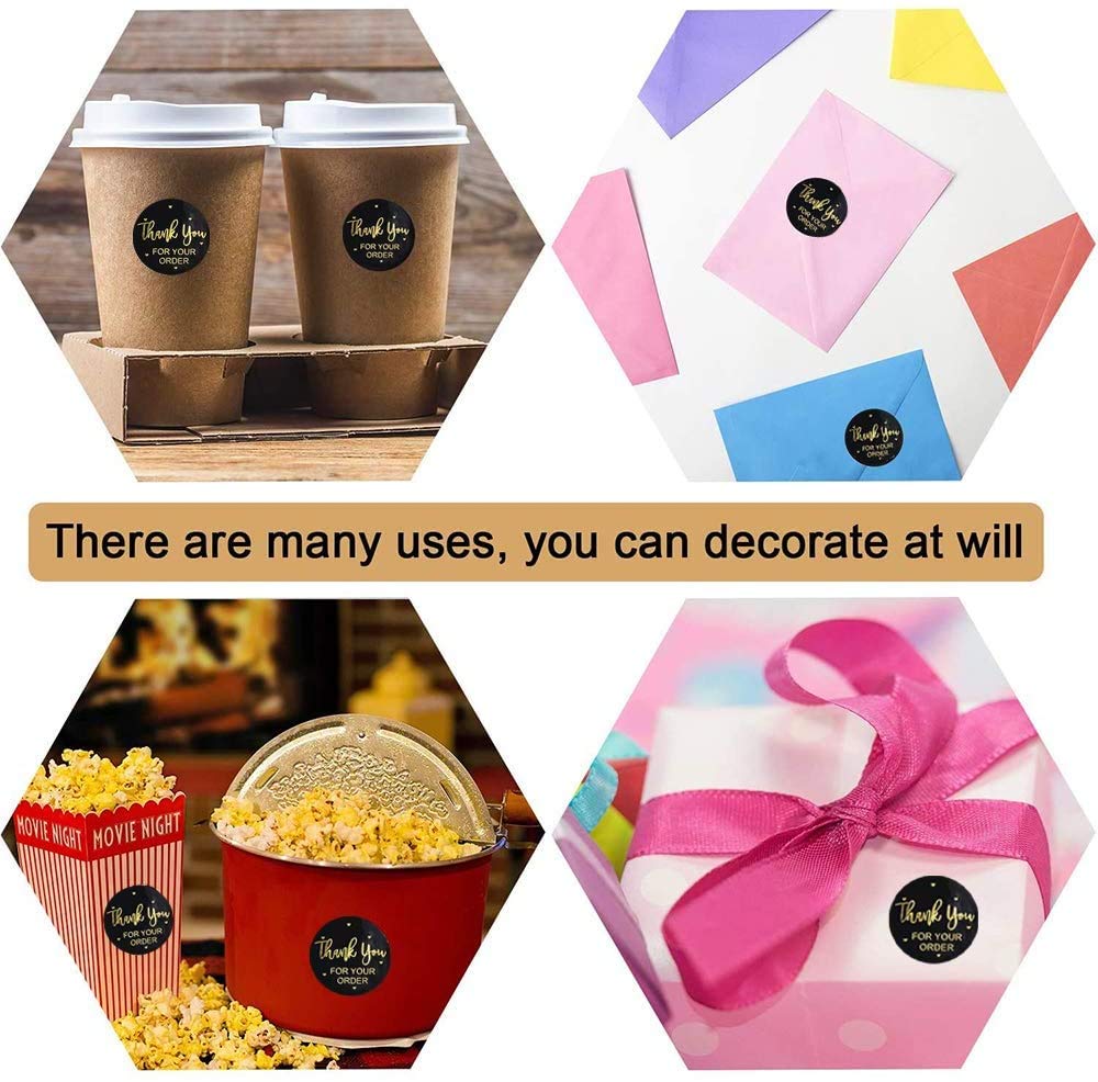 HASTHIP Thank You Paper Stickers for Envelopes and Stationery featuring Strong Adhesive 1500 pcs 40 mm | Pretty Round Floral Multicolour Design