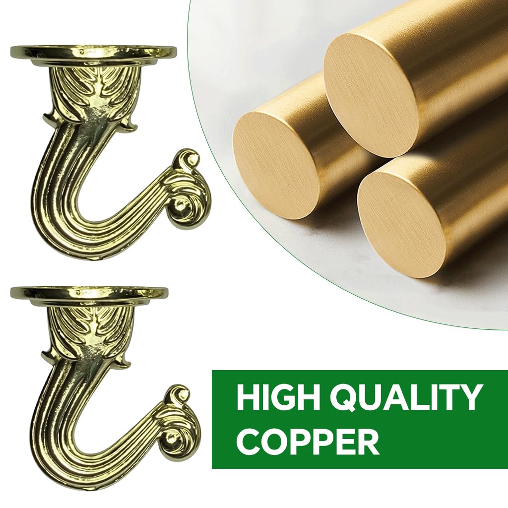 HASTHIP Ceiling Mounting Hooks for Hanging Planters featuring Retro Embossing Zinc Alloy Pack of 2