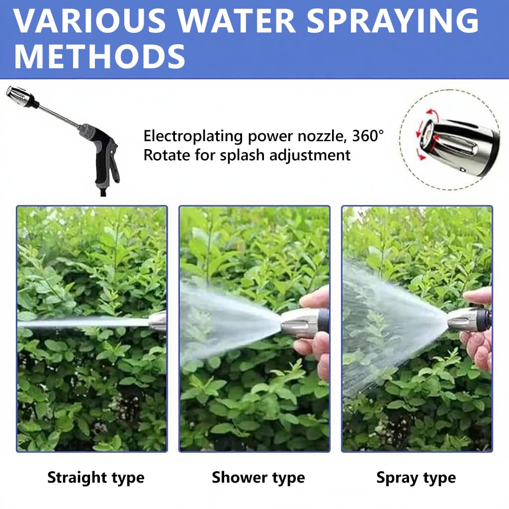 HASTHIP® Pressure Water Gun for Car Washing, 3 Spray ModesHigh-Pressure Fan Spray Gun with Built-in Foam Bottle, Adjustable Nozzle Foam Sprayer for Vehicle Cleaning, Garden Watering