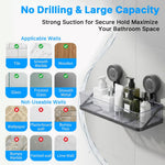 HASTHIP Suction Cup Bathroom Shelf, Large Capacity No-Drill Shower Organizer