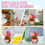 HASTHIP Positive Tulip for Desk and Home Decor with Smiley Pot and 7.3 in Crochet Flowers | Cheerful Gift