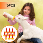 HASTHIP Feeding Nipples for Lamb Bottles with Universal Fit HDPE Material Set of 10 | Safe for Goats Calves and Piglets