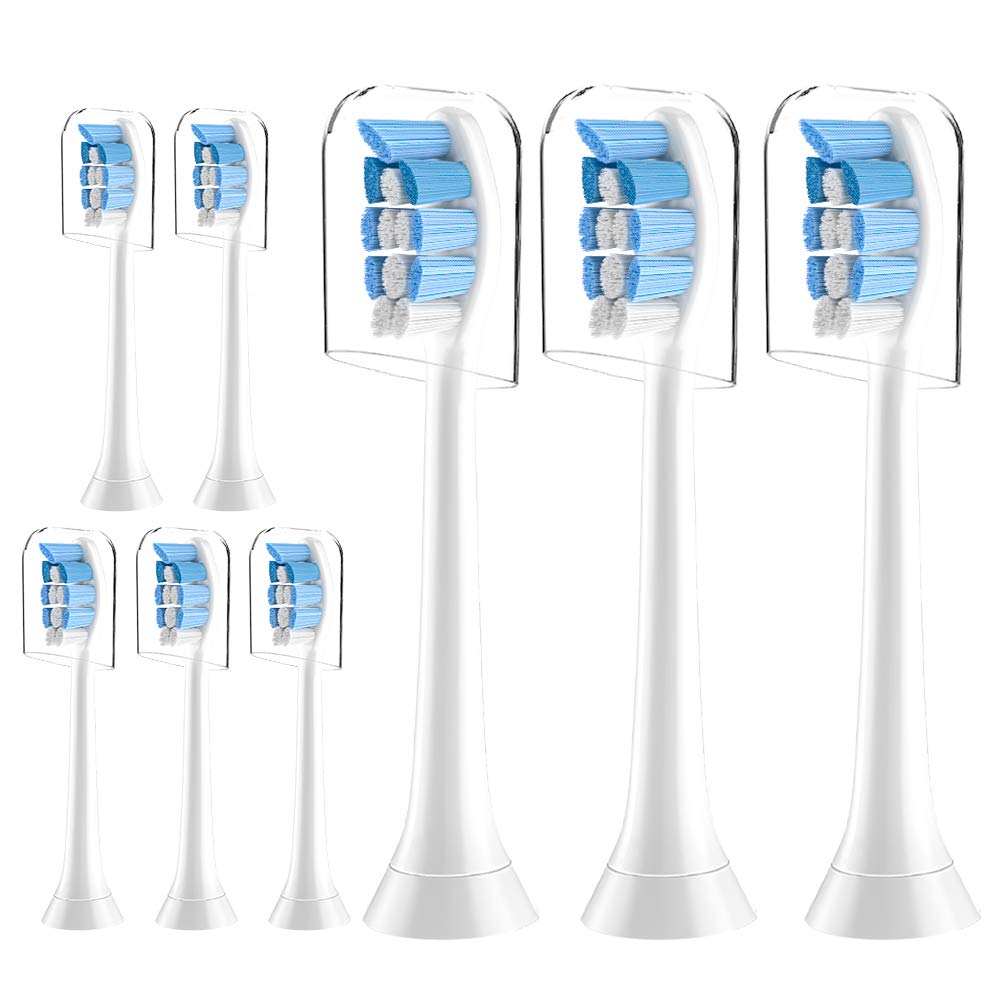 HASTHIP® 8 Pack Cabezales de Cepillo de Repuesto Compatibles con Philips Sonicare, Cerdas DuPont Suaves y Densas, Elimina 7x Más Placa, Apto para DiamondClean, ProtectiveClean, FlexCare,