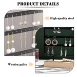 HASTHIP Earrings Organizer for Display with 4 Tier 88 Slot Metal Stand and Wooden Base | for Women