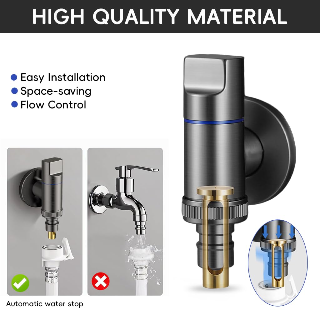 HASTHIP Washing Machine Tap for Laundry Use with Universal 1/2 inch Connector and Full Metal Design