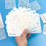 HASTHIP Floral Painting Stencils for DIY Crafts with Filleted Corners 20Pcs 5.9x4.7in | Reusable Art Templates