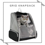 HASTHIP® Breathable Design Cat Bag Carrier Backpack for Hot Weather, Expandable Cat Dogs Cage, Cat Bag, Backpack Design Pet Travel Carrier Pet Case for Small Pets (Grey)