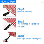 HASTHIP Bed Sheet Holder Straps 8 Pcs for Corner Grip with Triangle Design & Metal Clips | Black