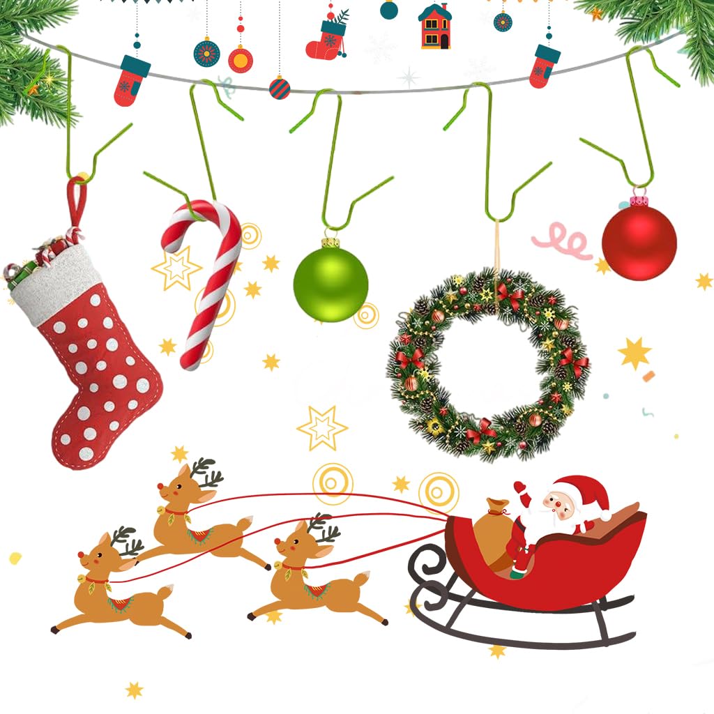 HASTHIP S Hooks for Christmas Tree Decoration featuring 1.57 in Metal Design and 100 Pcs Green Set