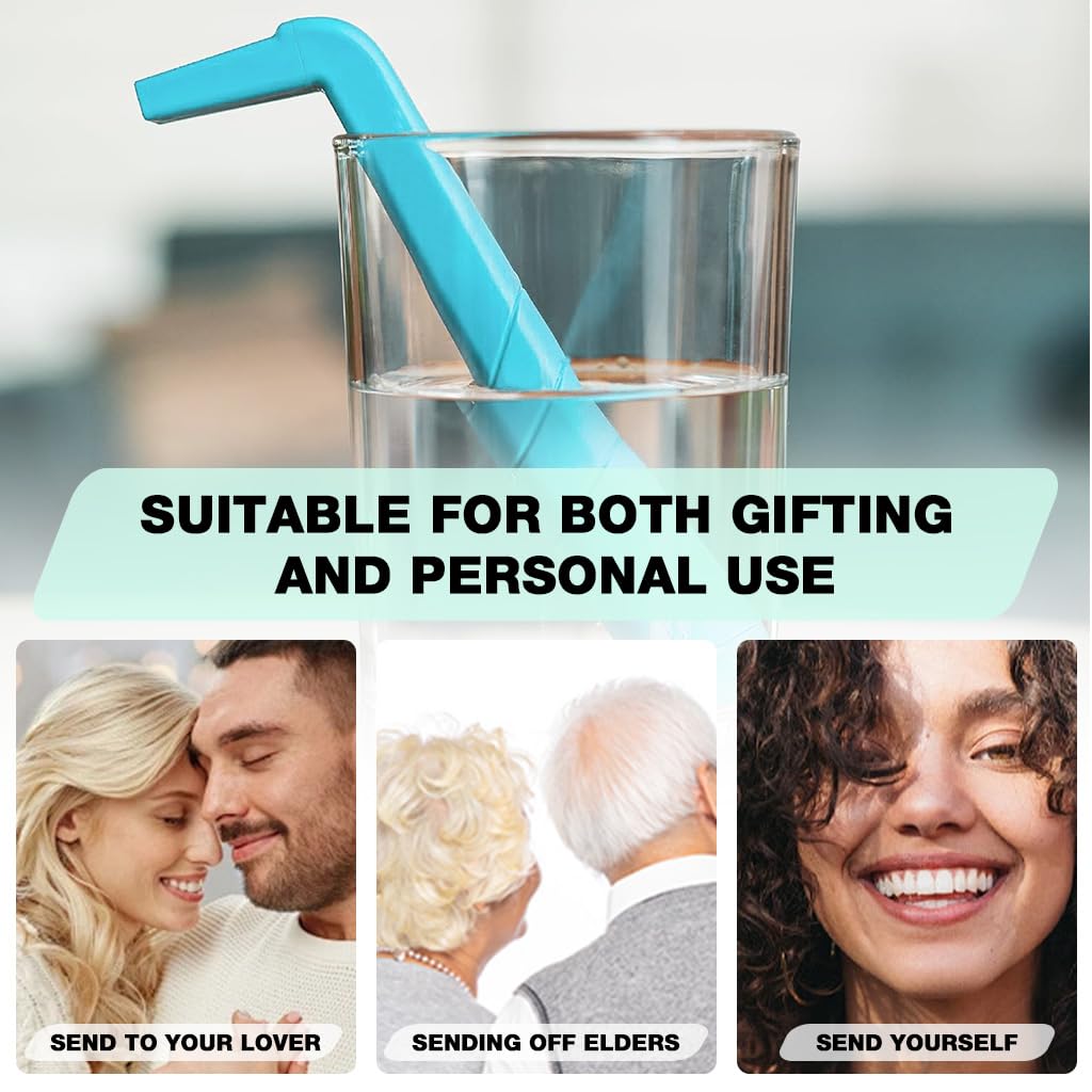 HASTHIP Hiccup Stopper Straw 2PCS for Kids and Adults with Anti-Choke L-Shaped Handle | Spill-Proof Safe Drinking