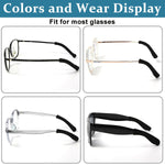 HASTHIP Specs Holder Glasses Ear Cushions for Secure Fit featuring 2 Pairs Black Knit Fabric | Soft Non Slip Temple Sleeves