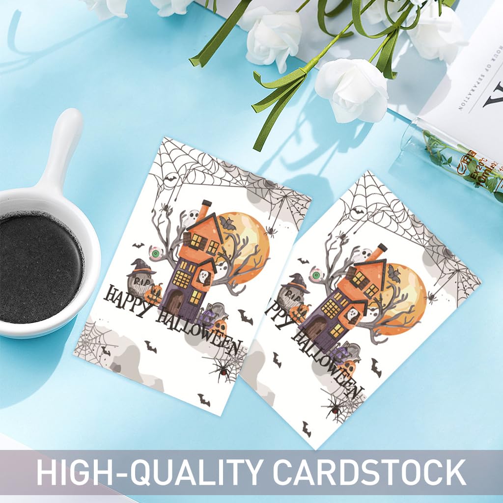 HASTHIP Halloween Party Invitation Cards for Friends and Family featuring Double Sided Design and 10 Pack Set