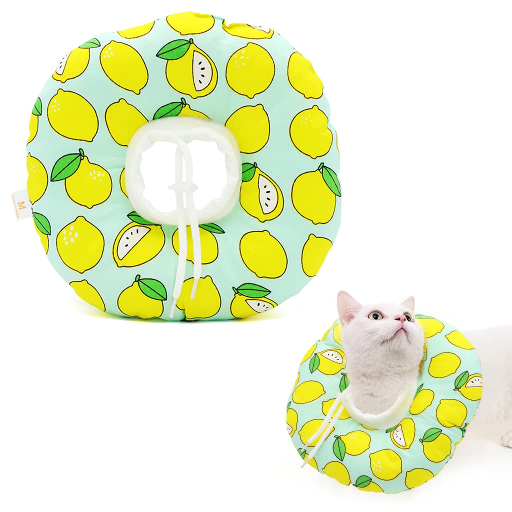 HASTHIP® Collar de Recuperación para Gatos y Perros, Suave y Ajustable, Algodón PP Acolchado, Antilameduras, Lavable a Máquina, Cuidado Postoperatorio, Collar Protector Cómodo (M:16-29cm)