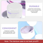 HASTHIP Denture Case for Travel with Double Layer Strainer Basket 8.8×9.6×7 cm White | Medical Grade PP Storage Cup