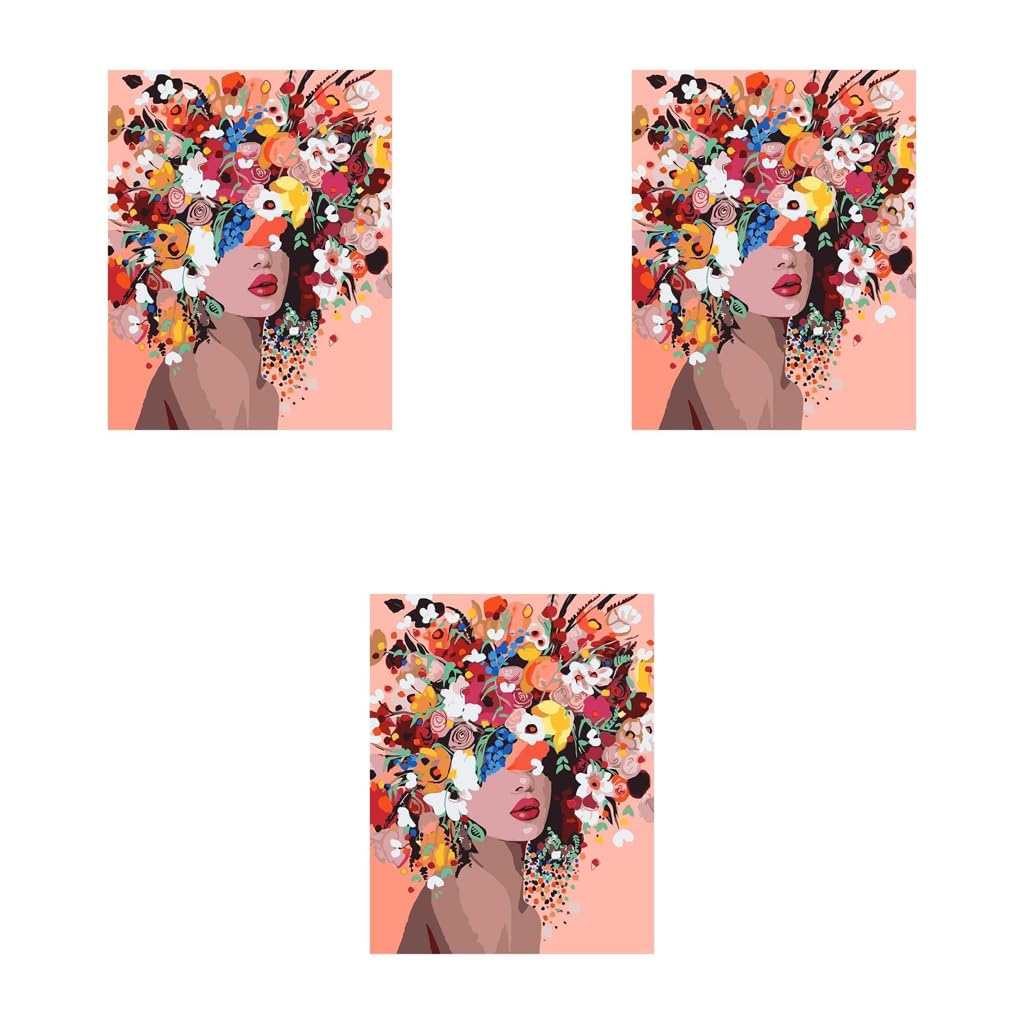 HASTHIP Diamond Painting Kit for DIY Crafts featuring 12x16 inch Flower Canvas | 3PCS Set
