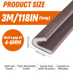 HASTHIP Door Gap Filler for Doors and Windows with Self Adhesive Grid Backing 9.8 ft Brown | Soundproof and Weatherproof Silicone Strip