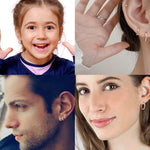 HASTHIP® Aretes de Aro de Acero Inoxidable para Mujer y Hombre,4 Pares Pendientes Pequeños 8mm 10mm 12mm 14mm,Hipoalergénicos Moda Clásica para Fiesta Diario y Regalo - Color Plata