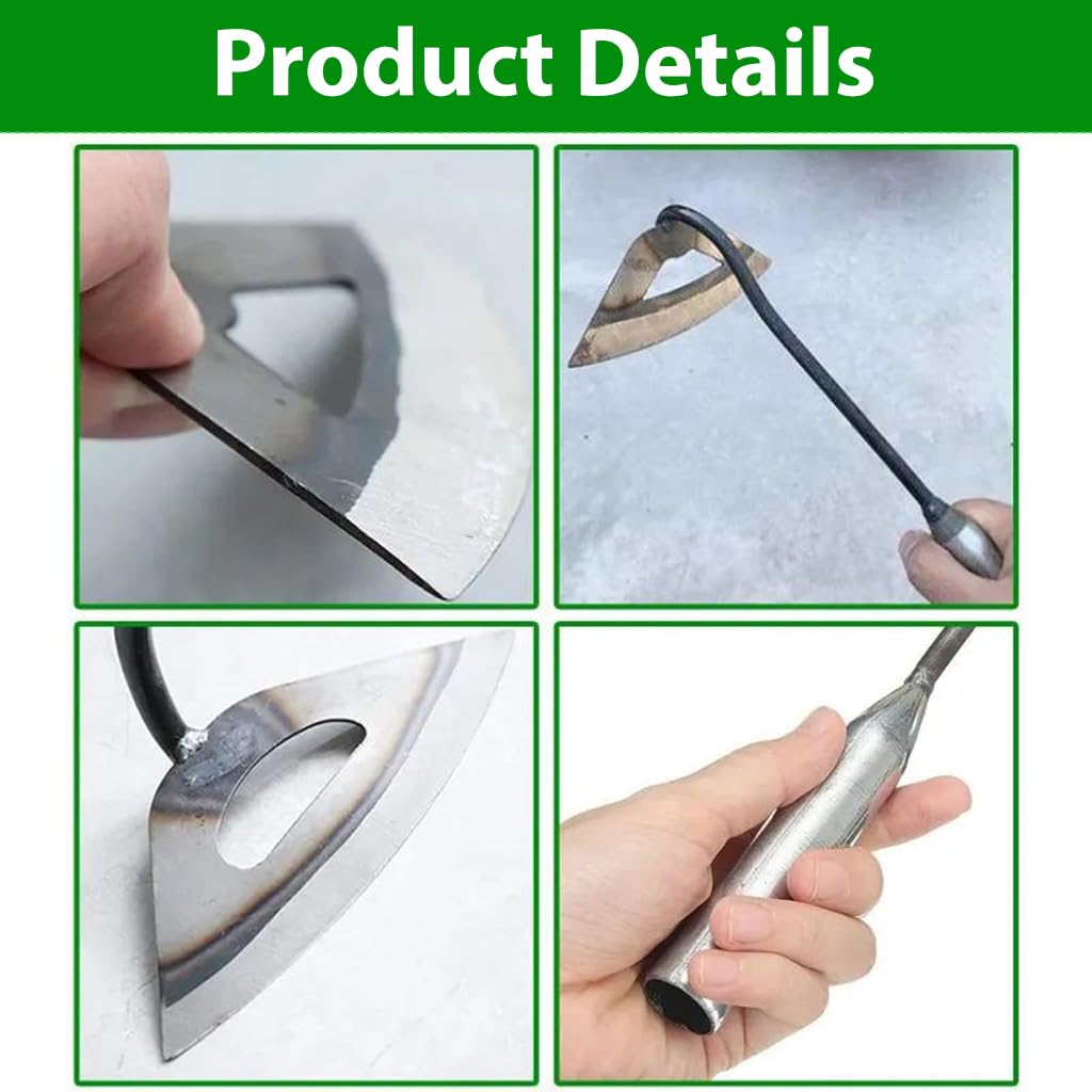 HASTHIP Weeder Hand Tool for Garden and Lawn with 6.3 in Wide Head and 11 in Handle | Iron Construction