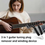 HASTHIP Guitar Tuning Peg Removal Tool for String Changes with 3 in 1 Winder and Cutter | Metal and ABS Construction