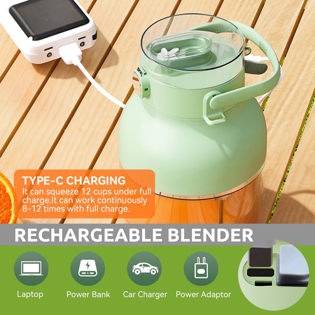 HASTHIP Travel Juicer Cup for Smoothies and Shakes with 10 Blade Stainless Steel Design | USB Rechargeable 1000ml Blender