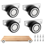 HASTHIP® 4Pcs Lateral Caster Wheels 1.25 Inch Side-Mount Caster Wheels for Mobile Cabinets, Drawers, and Furniture Rubber Silent Side Casters Compatible with Furniture Units, Load Capacity 20KG