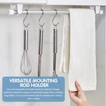 HASTHIP Curtain Rod Bracket for Wall and Shower Use featuring Rotating Round Hook | 6Pcs ABS Self Adhesive Holders