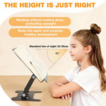 HASTHIP Adjustable Metal Book Stand with Page Clips, Foldable Reading Holder