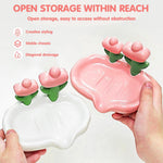 HASTHIP Soap Trays for Bathroom and Kitchen with Drain Spout Design 14.5 × 11 cm | White & Pink PP Set of 2