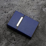 HASTHIP Cigarette Case for 20 Regular Size Cigarettes with Magnetic Flip Top and Blue PU Leather | Compact 9.3 x 6 x 2.7cm Portable Holder