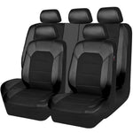 HASTHIP® Leather and 3D Air Mesh Universal Fit Car Seat Covers, for Sedans,Trucks,Suvs,Airbag Compatible,Zipper Design and Reserved Opening Holes for Headrest
