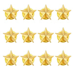 HASTHIP® Insignias de Estrella Dorada 12PCS,Broches Metálicos de Aleación 30mm,Pins Decorativos para Chaquetas Sombreros Bolsos y Ropa Accesorios Fiesta Militar y Día del Trabajo