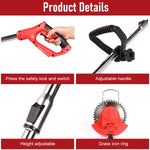 HASTHIP Garden Electric Weed Eater 24V Cordless Trimmer with Retractable Rod | 3 PCS Blades and Safety Guard