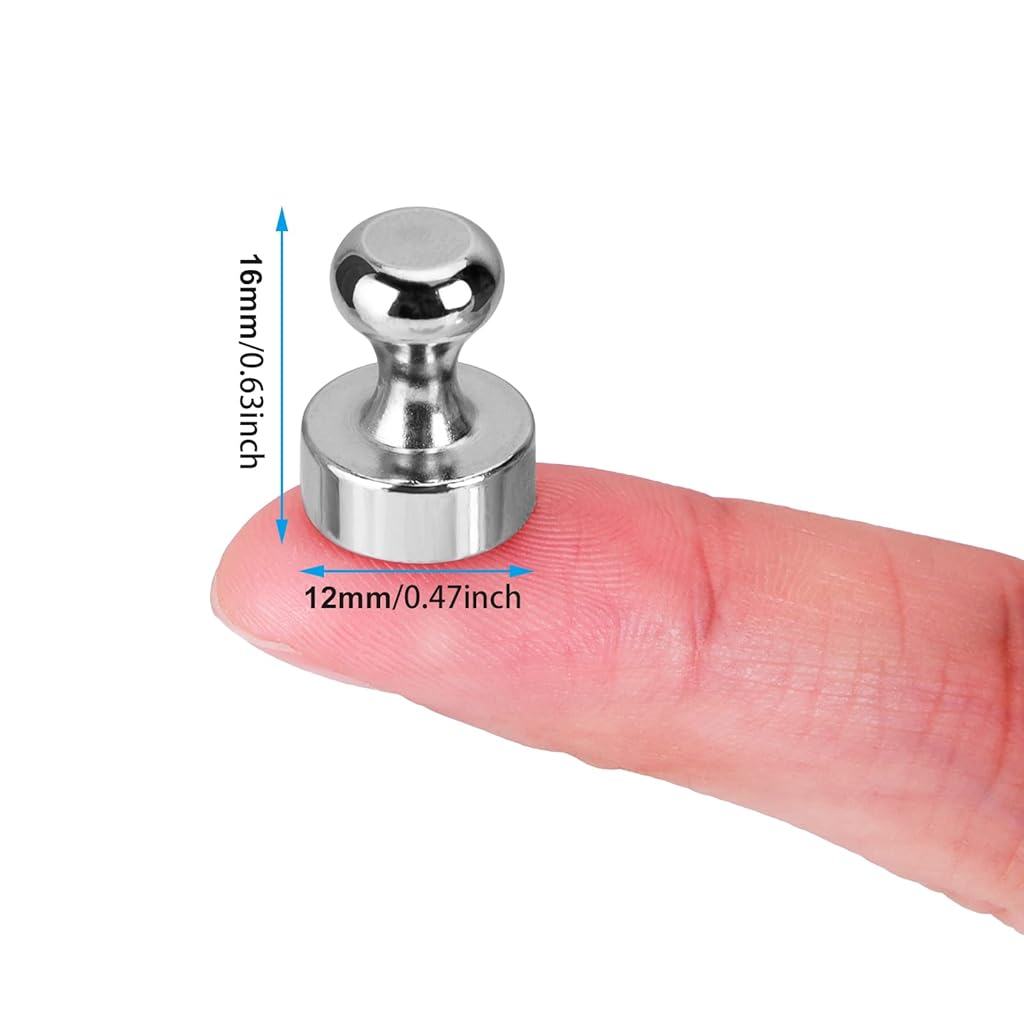 HASTHIP® 22Pcs Neodymium Magnet Hooks, N38 Magnetic Hooks for Fridge, Ceiling, Kitchen, Wall, Rust-Free Heavy Duty 16mm Steel Base for Holding Towels, Cups, Tools, Indoor Outdoor Versatile Use