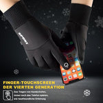 HASTHIP® Grey Cycling Gloves, Warm Winter Gloves, Water-Repellent, Touchscreen Gloves, Windproof Running Gloves, Non-Slip for Men and Women, for Running, Cycling, Climbing