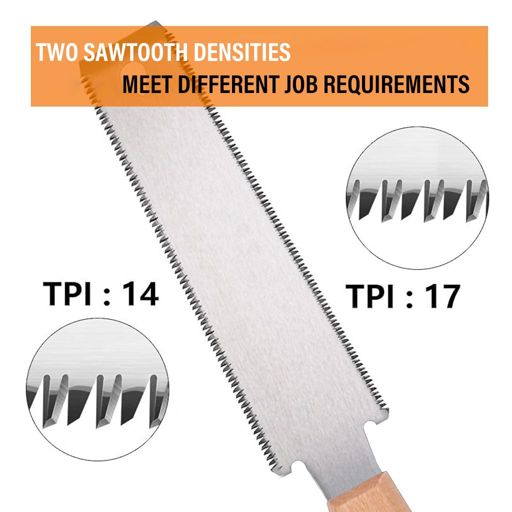 HASTHIP Hand Saw for Woodworking and Gardening with 30cm Dual Side Blade | Smooth Wooden Handle