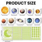 HASTHIP Glow in The Dark Wall Stickers for Kids Room with 520 pcs Solar System Set | Self Adhesive Fluorescent Green Decoration