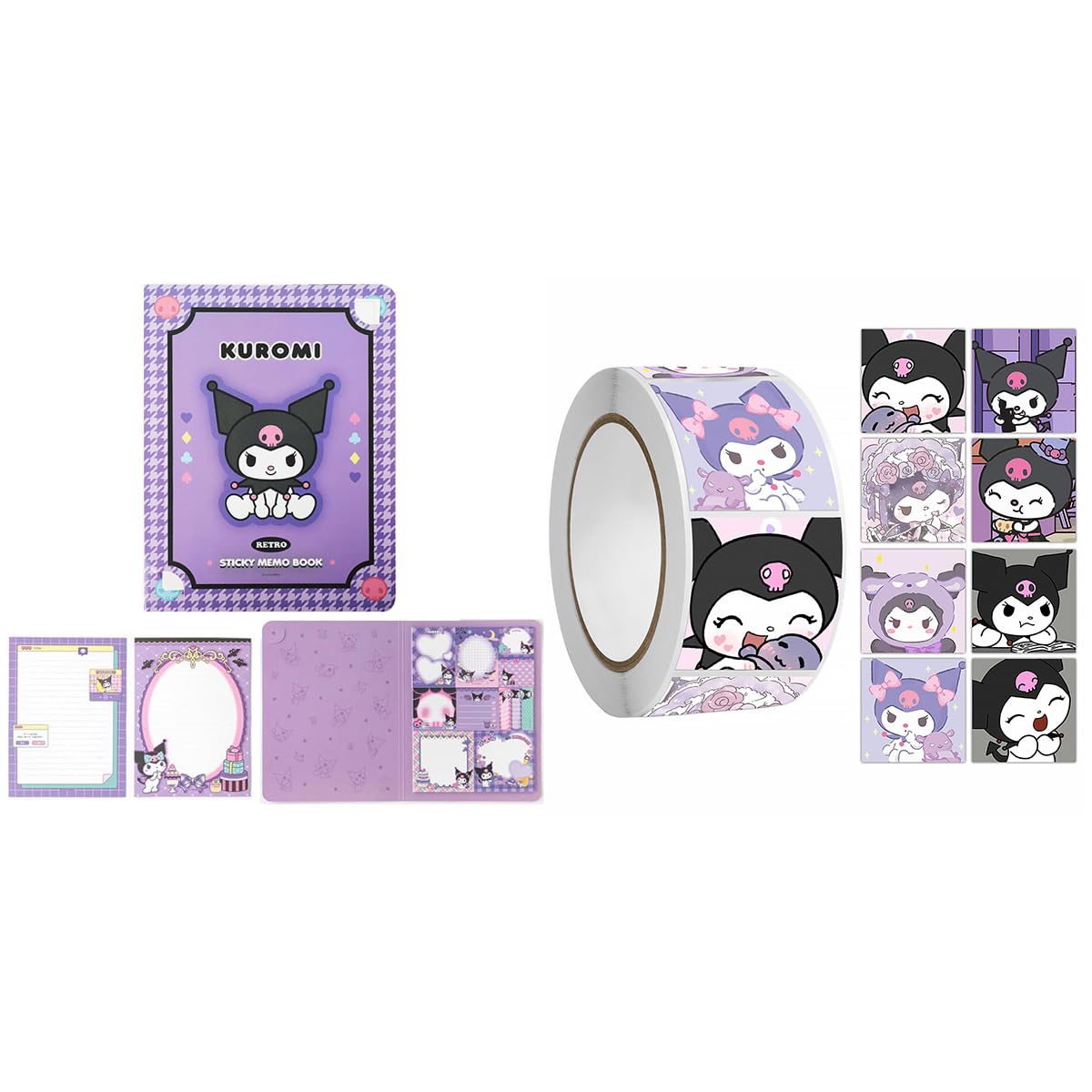 HASTHIP Kuromi Stickers for Journaling and DIY Crafts with 500pcs Vinyl Designs | Kawaii Gift Set