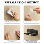 HASTHIP Self Adhesive Hair Dryer Holder Wall Mount with Plug & Cord Organizer (2 Pack)