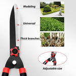 HASTHIP® Hedge Shear with Telescopic Handle, 7.4in Mn Steel Blade, Shock-Absorbing Bumpers and Blade Tension Control Knob, Professional Heavy Duty Garden Hedge Pruning Shears Trimmers Clippers