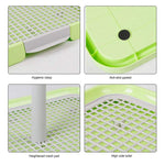 HASTHIP® Bandeja Sanitaria para Perros, Inodoro Interior para Cachorros con Rejilla Antiderrame, Caja de Entrenamiento Portátil, Plástico Resistente, Mantiene Patas Secas y Piso Limpio (19x1