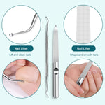 HASTHIP 5-Piece Ingrown Toenail Clipper Set, Stainless Steel Nail Care Tools