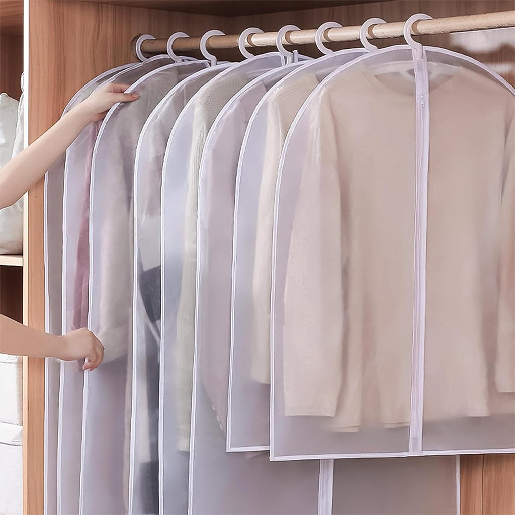 HASTHIP Garment Bags for Suits and Coats featuring Clear Zipper Cover Set 60x100cm 5pcs