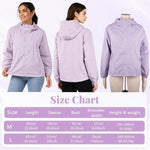 HASTHIP Women's Lightweight Waterproof Hooded Windbreaker Jacket - L