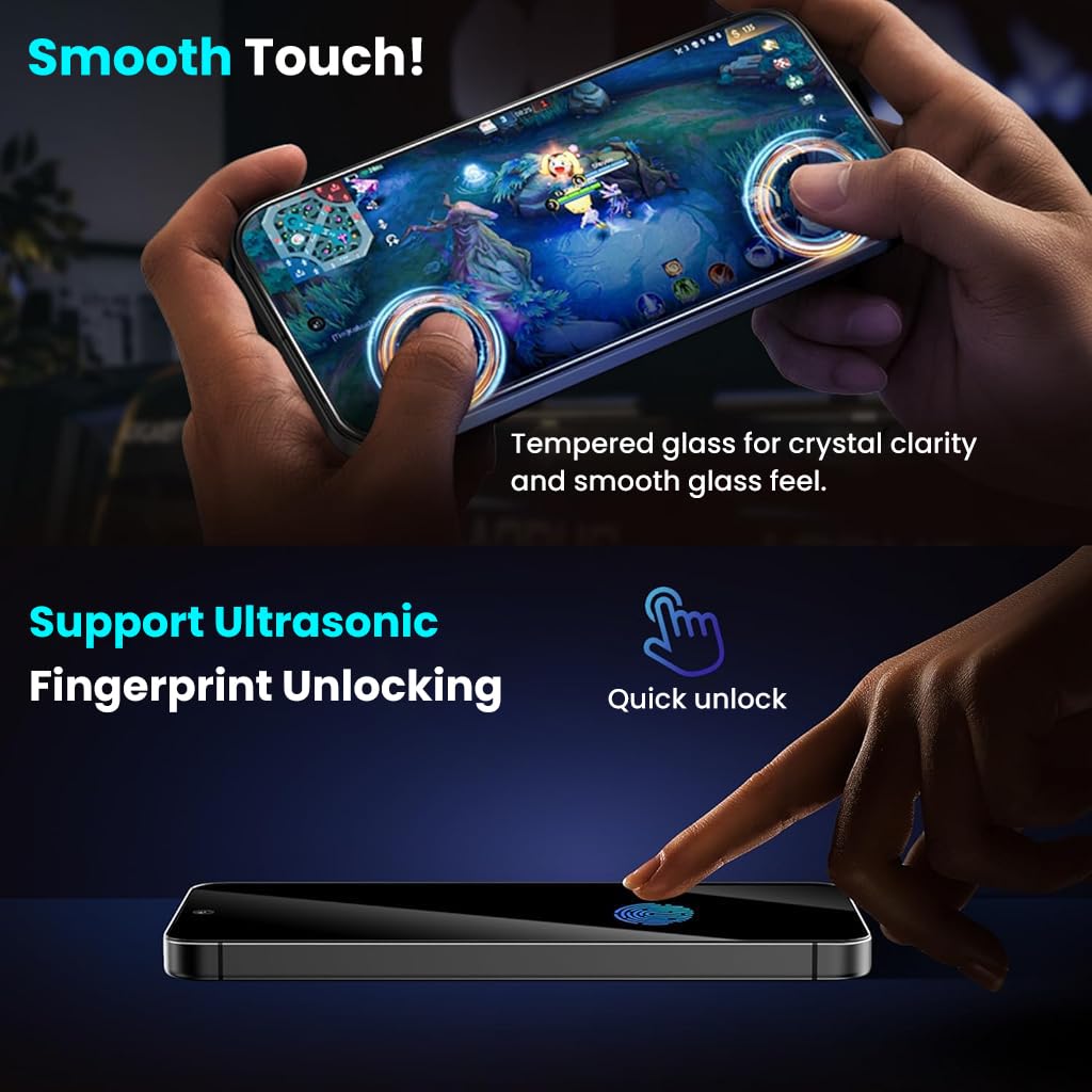 HASTHIP® Samsung Galaxy S25 Ultra Screen Protector Privacy [Auto Alignment/Dust Removal],Bubble-Free,[100% Fingerprint Unlock] Easy Installation Full Coverage