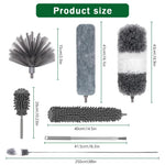 HASTHIP Microfiber Feather Duster for Ceiling Fans and High Ceilings with 100 in Extension Pole | 6 PCS Washable Bendable Cleaning Set