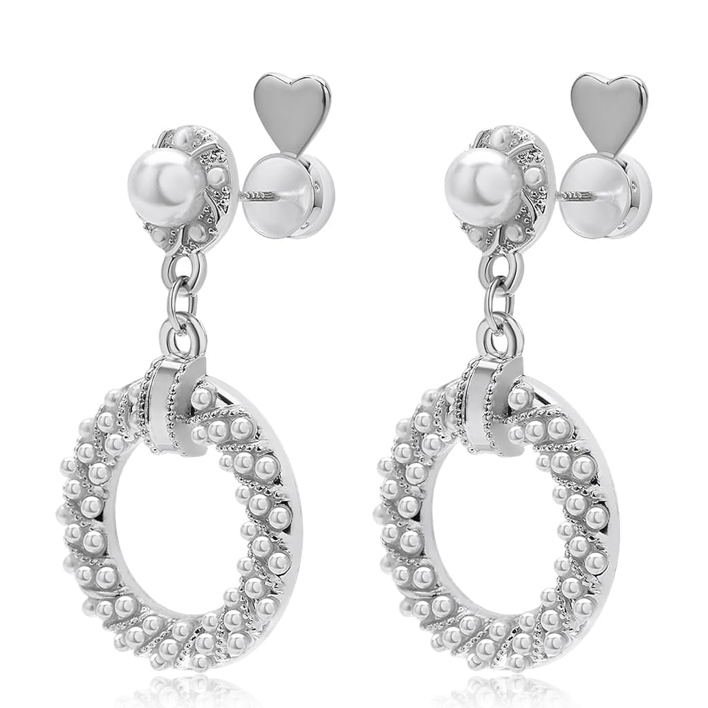 HASTHIP® 6 Piezas Soporte de Pendientes Ajustables - Levantadores de Oídos Hipoalergénicos para Pendientes Pesados - Sujetadores Corazón,Backs Silicona con Caja,Elevadores Cómodos
