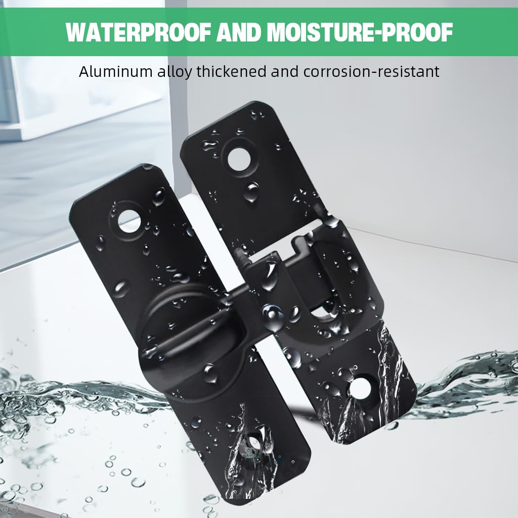 HASTHIP Door Latch Lock for Gates and Cabinets with 90° and 180° Design | 3 PCS Black Aluminum Alloy