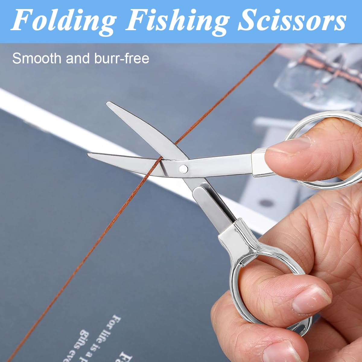 HASTHIP Folding Scissors for Travel and Home Use with Retractable Design | 2pcs Stainless Steel Blades