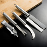 HASTHIP Pineapple Peeler Tool Set for Easy Fruit Prep featuring Curved Blade & Ergonomic Handles